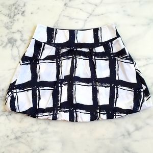 Vintage The Limited Silk/Cotton Black/White Patterned Skirt w/lining and pockets